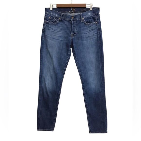 7 For All Mankind Josefina Boyfriend Straight Leg Jeans Size 31 - Picture 2 of 10